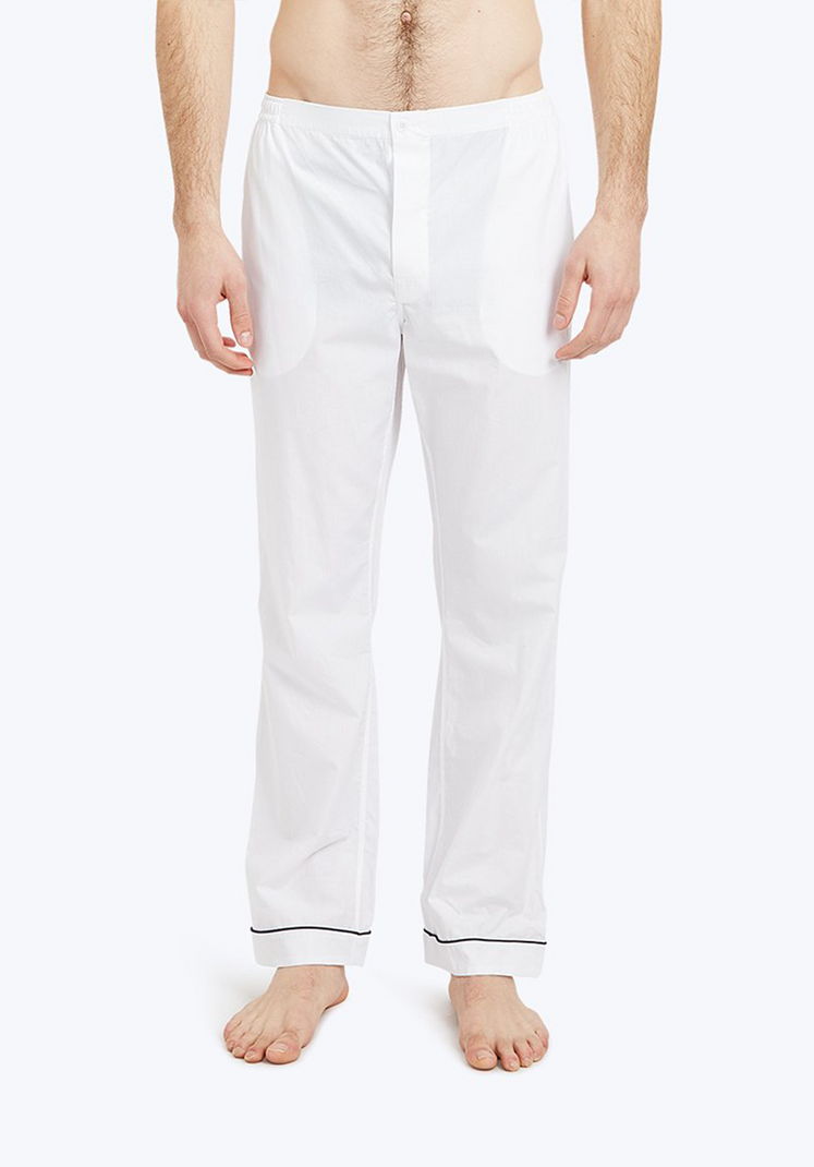 SLEEPY JONES | Marcel Pajama Pant in White End on End - [product-type]